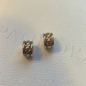 2 Pandora XXX 14K gold spacers